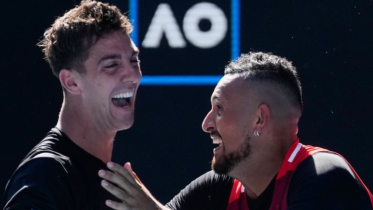 Nick Kyrgios (right) and Thanasi Kokkinakis are through to the final in Melbourne