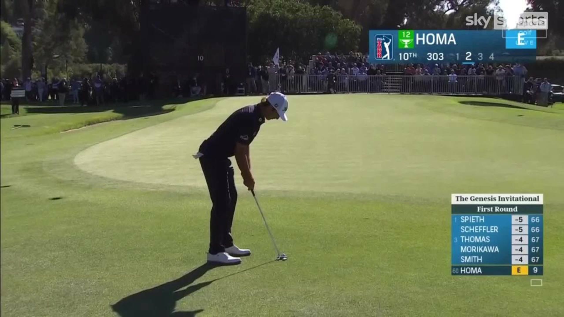 Homa buries 79-foot eagle putt!