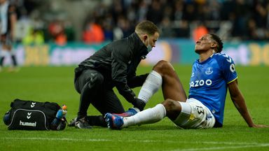 Image of Yerry Mina was substituted before half-time in Tuesday's game at Newcastle