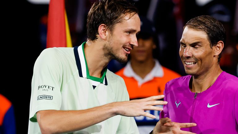 Nadal (right) believes Daniil Medvedev deserves to be No 1
