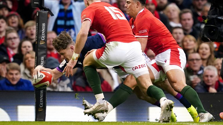 Darcy Graham did well for Scotland's try against Wales