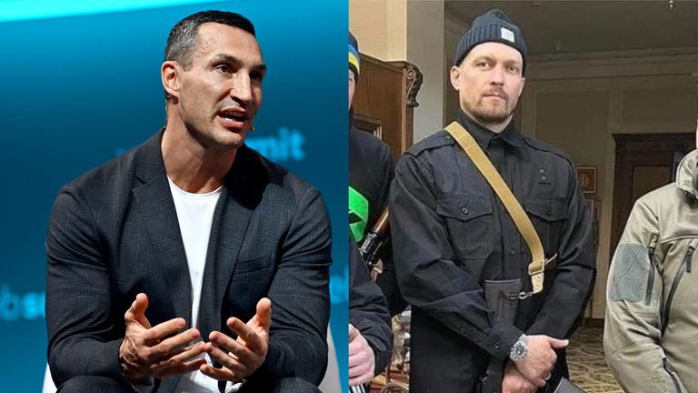 Heavyweight champions past and present, Wladimir Klitschko and Oleksandr Usyk advocate for their country