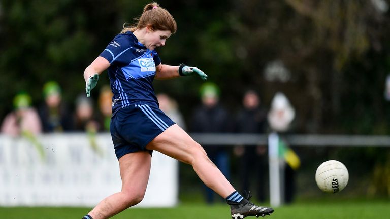 Kerr scores her side's third goal during the semi-final win over Carrickmacross of Monaghan
