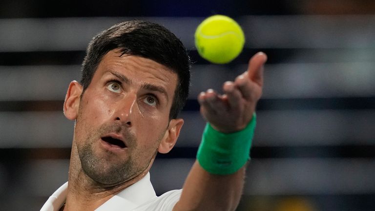 Novak Djokovic played his first match of the year in Dubai