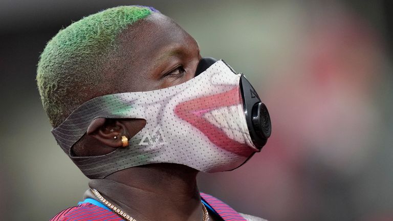 Saunders wore a face mask inspired by the Batman character 'The Joker' in a qualifying round at the Olympics last year