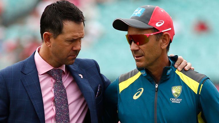 Ricky Ponting (left) has criticised the handling of Langer's departure as Australia head coach