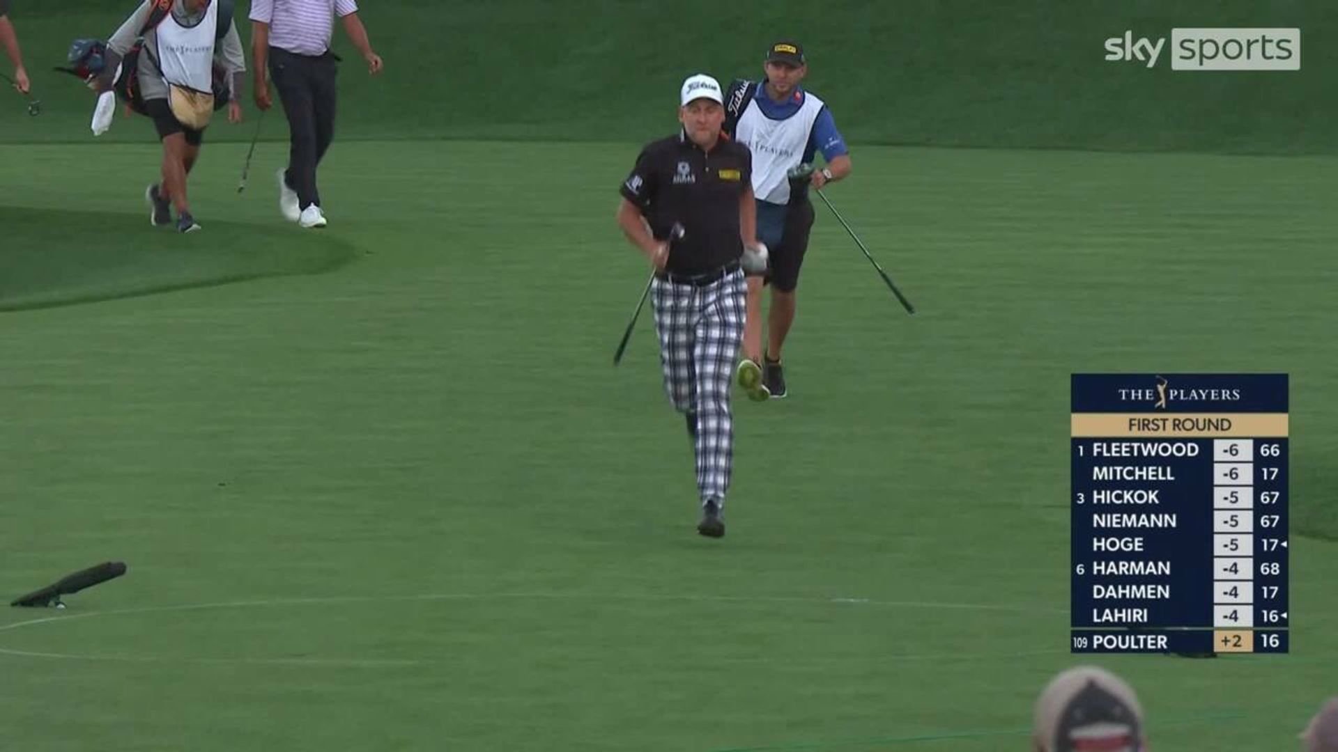 Poulter's speed golf to beat fading light!