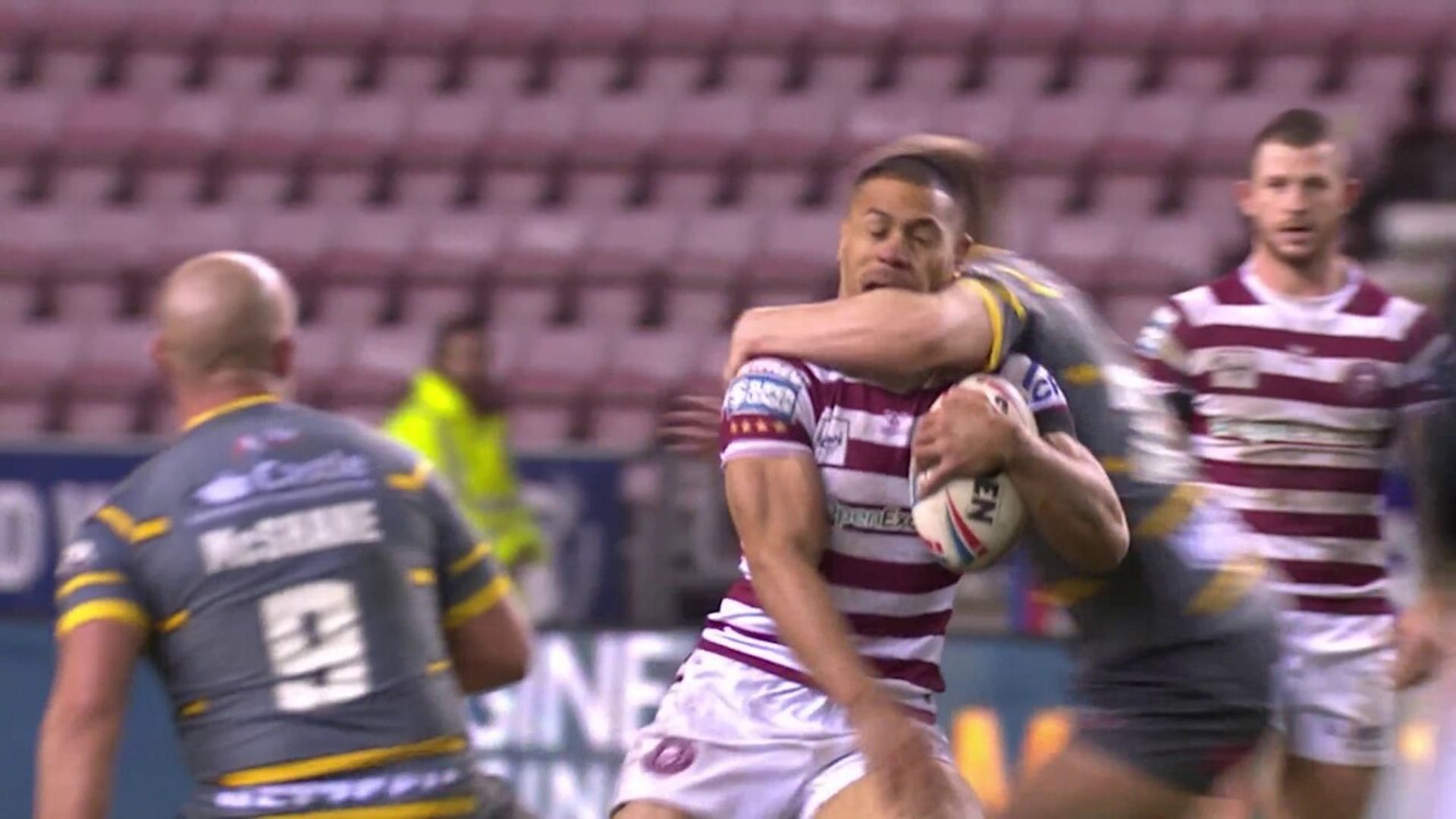 Red card for Martin for high tackle!