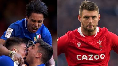 Italy players celebrate their first win over Wales but Dan Biggar felt the performance was 'simply not good enough'