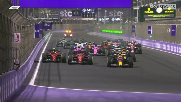 There was plenty of drama in the opening lap of the Saudi Arabian Grand Prix.