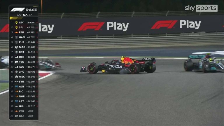 Red Bull's Sergio Perez spins off on the final lap to gift Lewis Hamilton a spot on podium!