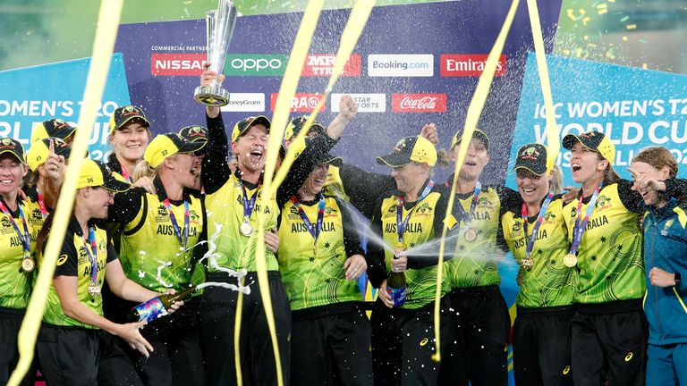 A record crowd for a women's cricket match - 86,174 - watched Australia beat India in the 2020 T20 World Cup final at the MCG