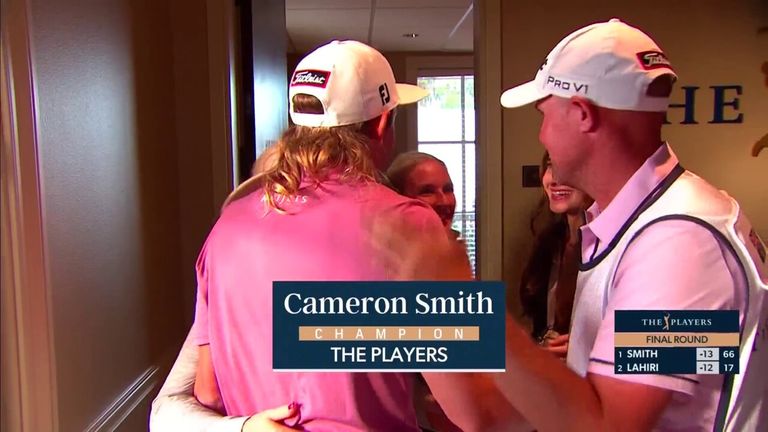 Cameron Smith wins The Players Championship after Anirban Lahiri fails to birdie the 18th.