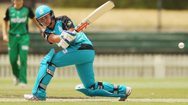 Barty in action for Brisbane Heat in the Women's Big Bash League in 2015