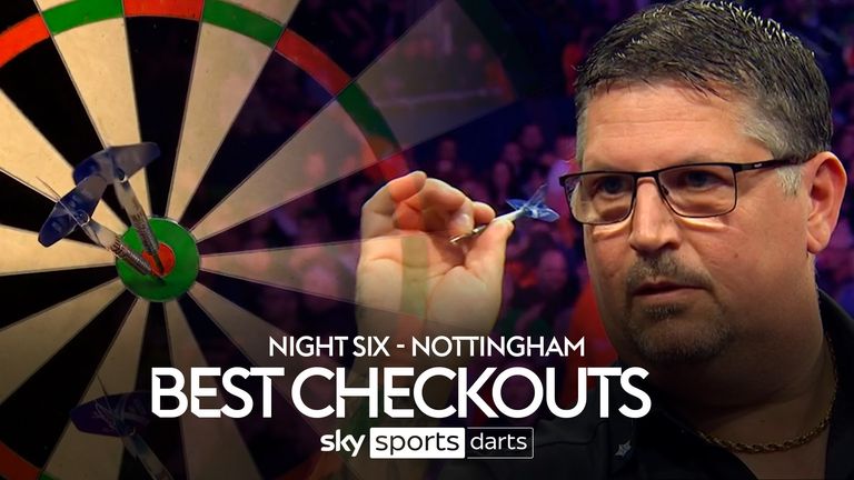 Watch the best checkouts from Night Six of Premier League Darts action in Nottingham as Gary Anderson defeated Michael Smith in the final