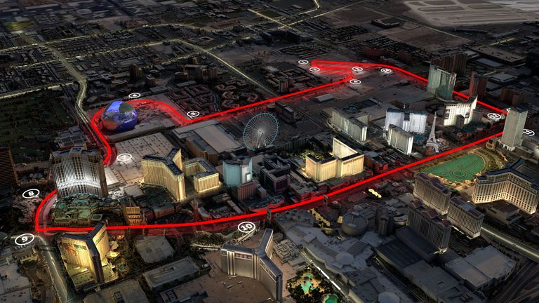 The Las Vegas GP track map