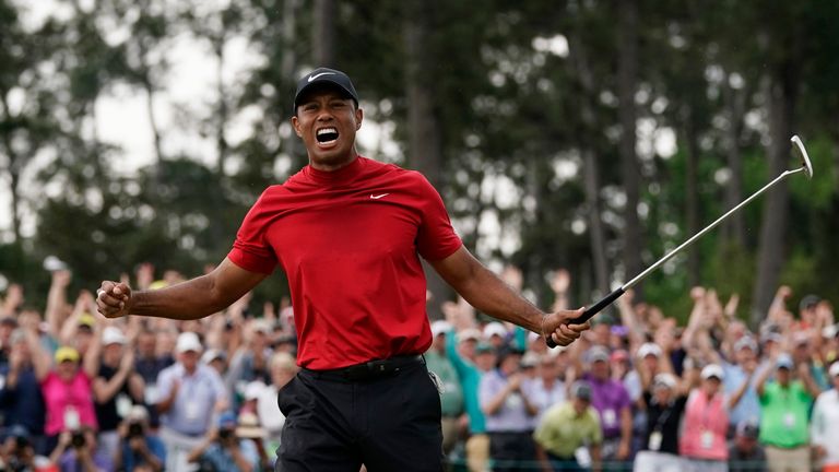 Sorotan dari lima kemenangan Woods di The Masters, terakhir di tahun 2019 