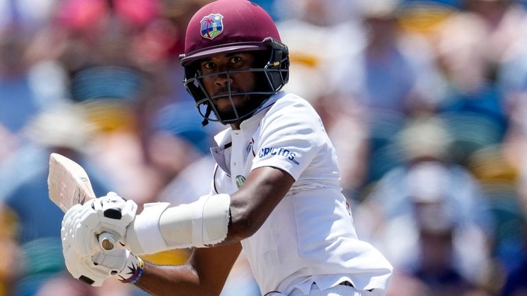 Brathwaite led from the front with his 10th Test ton and first at his home ground in Barbados