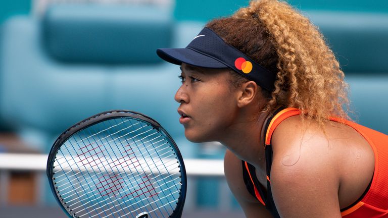 Naomi Osaka secured a first win over a top-20 player since last year's Miami Open