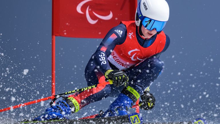 Neil Simpson won gold in the Super-G vision-impaired class