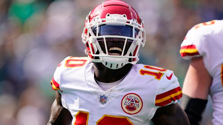 Former Kansas City Chiefs receiver Tyreek Hill joined the Miami Dolphins in a blockbuster trade deal this offseason