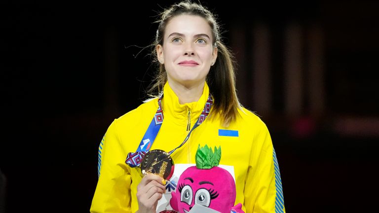 Yaroslava Mahuchikh drove for three days from war-torn Ukraine to take gold in Belgrade at the World Indoor Championships