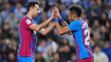 Pierre-Emerick Aubameyang's 11th goal for Barcelona sealed a 1-0 win over Real Sociedad