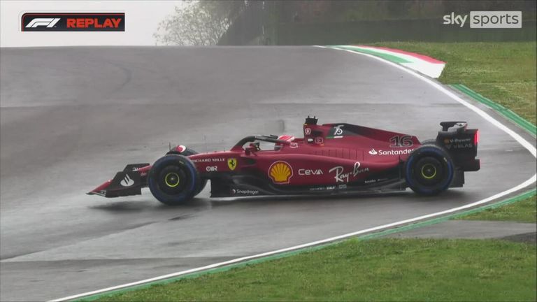 Leclerc has a second spin during practice at the Emilia Romagna GP
