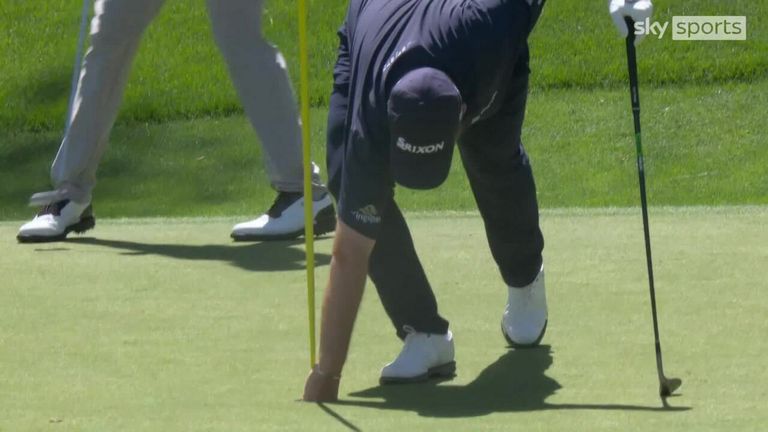 Shane Lowry got back to level par on the 13th hole at Augusta with a chip in for eagle