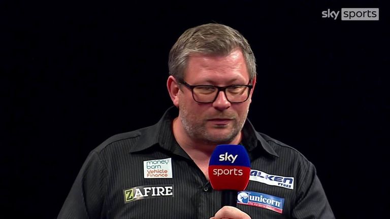 James Wade couldn't hide his excitement after winning Night 12 in the Premier League Darts from Dublin. 
