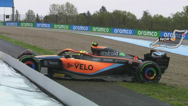 Lando Norris causes the final red flag of qualifying, leaving Max Verstappen on pole for the Sprint at the Emilia Romagna GP.