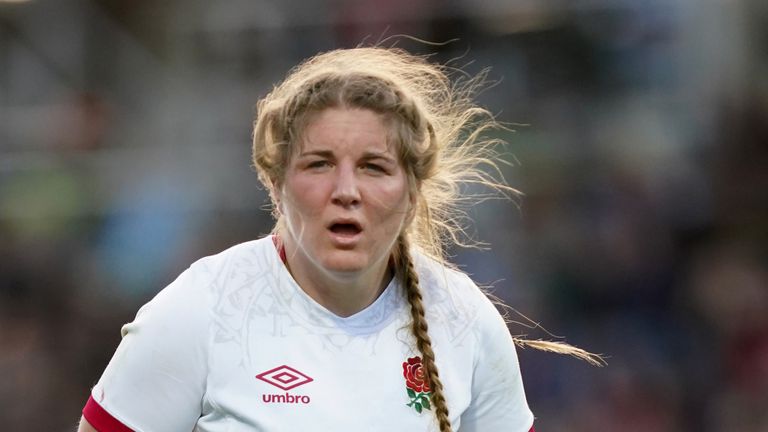 England's Poppy Cleall captained the side in their 74-0 victory over Italy