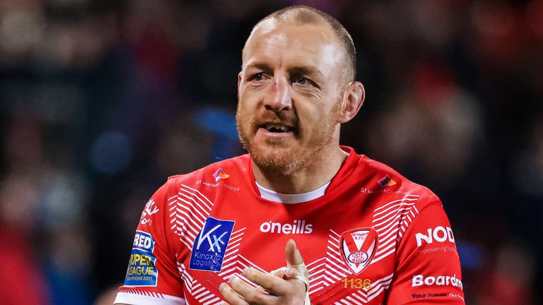 St Helens&#8217; James Roby made his 455th Super league appearance against Hull KR on Sunday and celebrated with a try