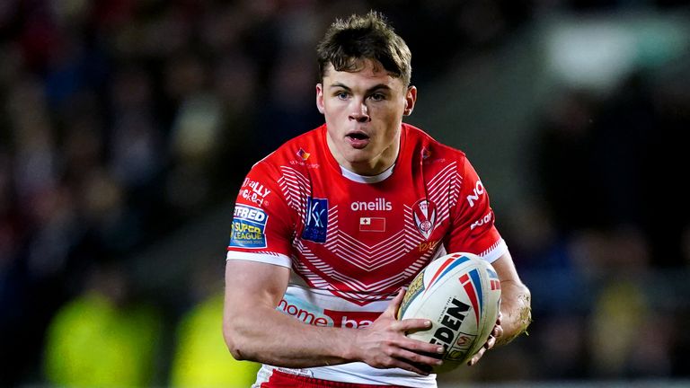 Jack Welsby scored St Helens' opening try in Perpignan