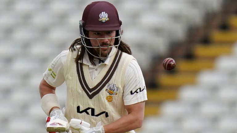 Rory Burns (pictured) and Ollie Pope also passed fifty for Surrey against Warwickshire