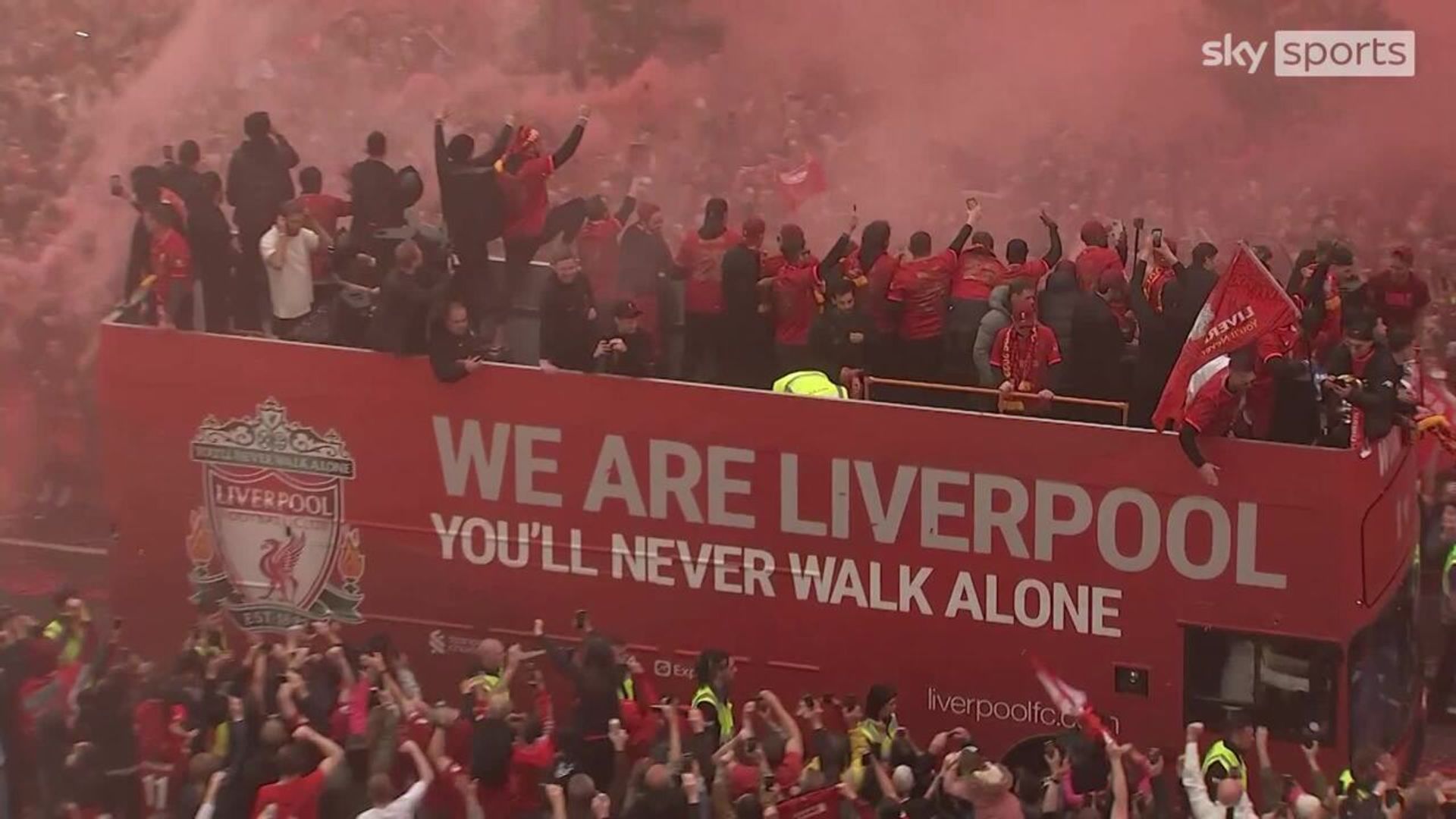 Liverpool celebrate with thousands of fans at trophy parade