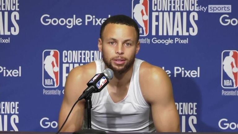 Golden State Warriors' Steph Curry gives his thoughts on Steve Kerr's impassioned speech to the press regarding the Texas school shooting and reflects on the unimaginable pain the family's are suffering