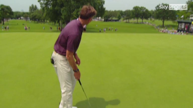 Former professional golfer Brad Faxon and Sky Sports reporter Jamie Weir take part in a challenging test on the greens of Southern Hills ahead of the PGA Championship.