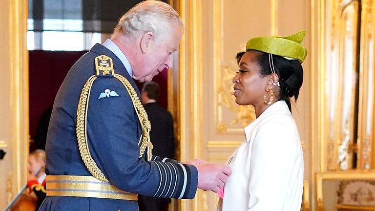 Ebony-Jewel Rainford-Brent was made an MBE by the Prince of Wales