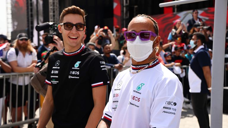 George Russell says he expects Mercedes team-mate Lewis Hamilton to unlock the pace of the car.