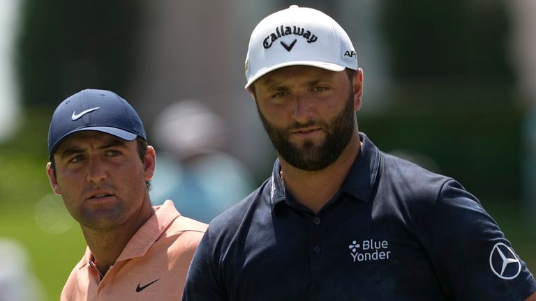 Jon Rahm and Scottie Scheffler are playing alongside Collin Morikawa