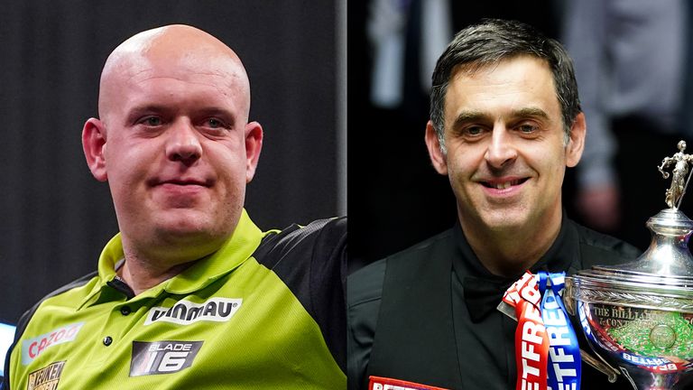 Michael van Gerwen (left) was impressed with his friend Ronnie O'Sullivan's victory in world snooker.
