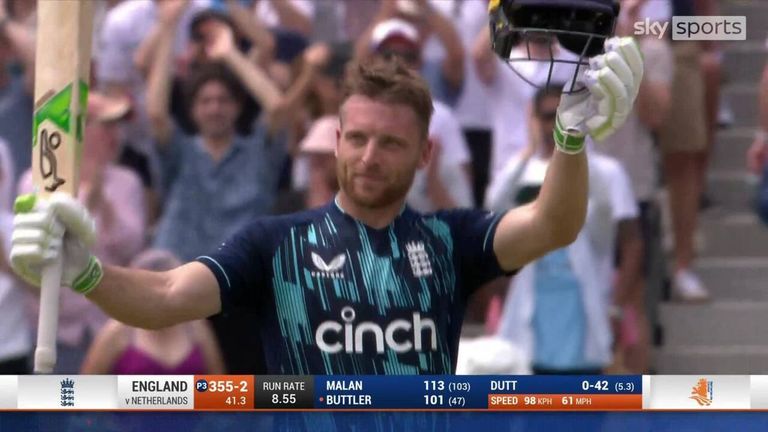 Buttler's 47-ball century was the second-fastest for England in one-day international cricket