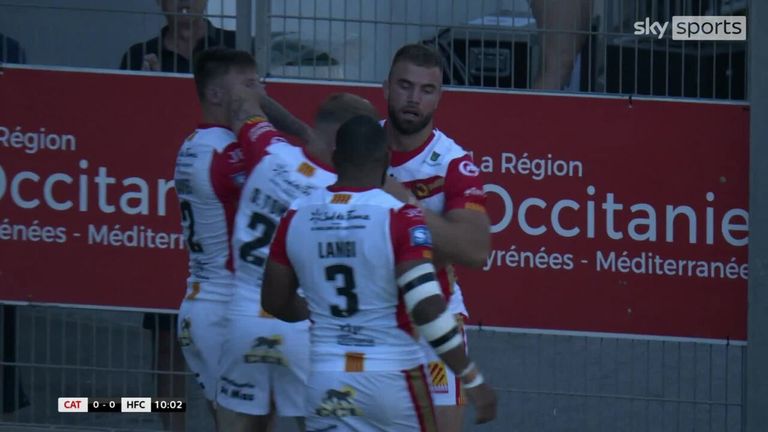 The best of the action from Catalans Dragons Super League clash with Hull FC