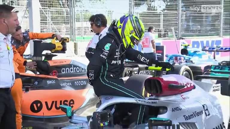 Lewis Hamilton was clearly in pain getting out of his car after the 2022 Azerbaijan GP