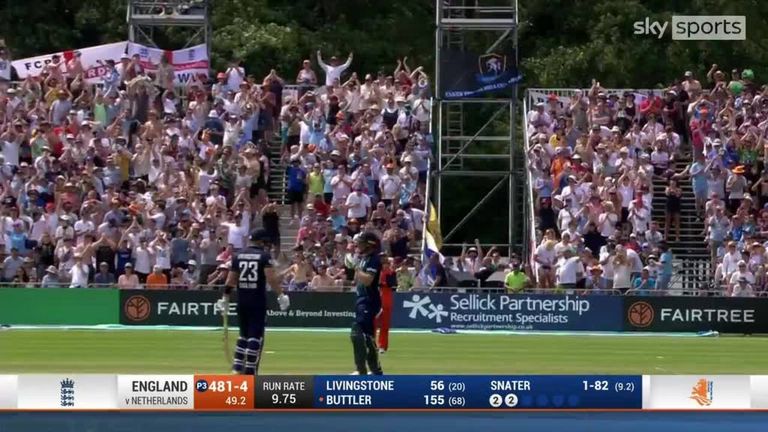 A Buttler six took England past their previous world record of 481-6, which had been set against Australia at Trent Bridge in 2018