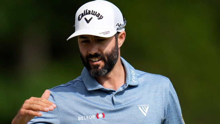 Adam Hadwin holds a one-shot lead after the opening round at the US Open