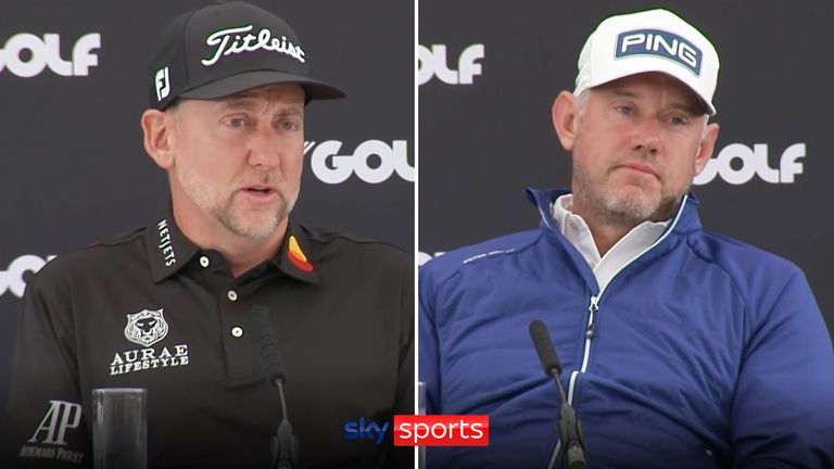 Ian Poulter and Lee Westwood refuse to answer questions about whether there is anywhere they are not playing at the LIV golf press conference.