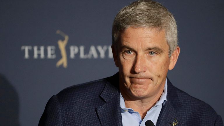 PGA Tour Commissioner Jay Monahan has spoken of the tour's position and plans to reshape the season and its tournaments