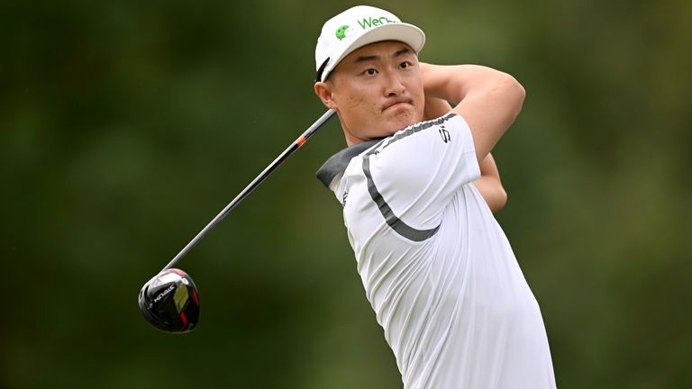 Li Haotong in action at the BMW International Open